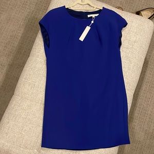 Blue purple sleeveless work dress